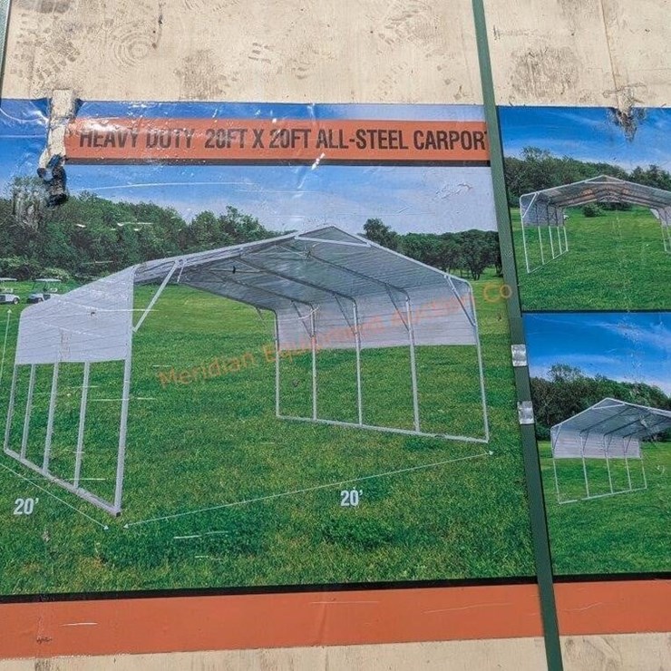 All Steel 20' x 20' Steel Carport