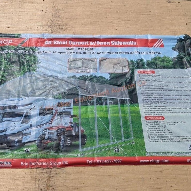 All Steel 20' x 20' Steel Carport