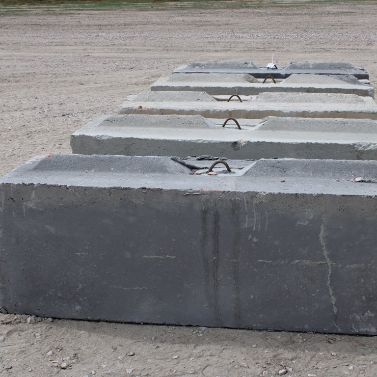 #4004 • #4004 Concrete Blocks 2ft x 2ft x 6ft, Aprox. 2,800 pounds each, stackable with chain/strap loops.