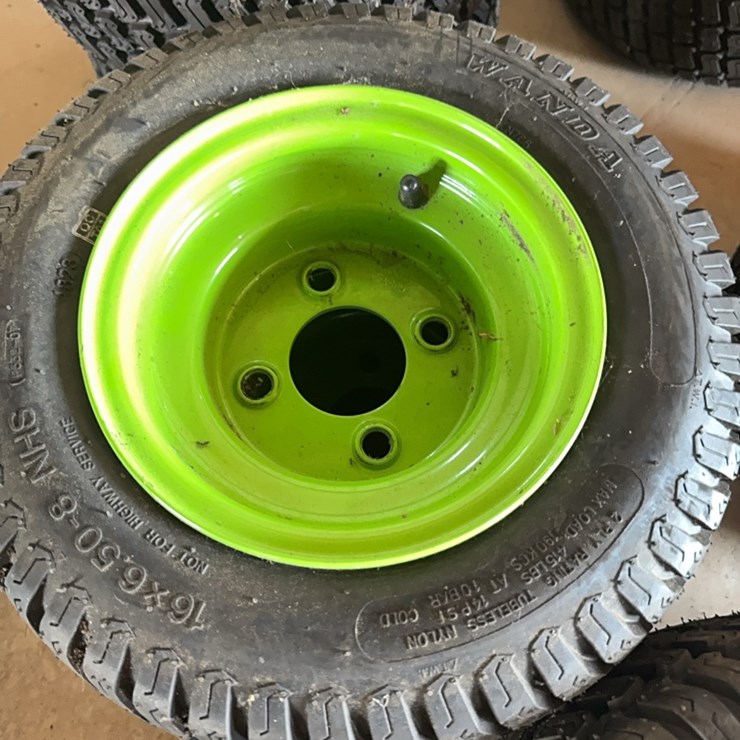 new Pair of 16x6.50-8 Tire With 4 Lug Wheel