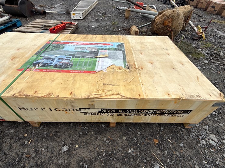 #28463-•-unused-hurricane-msc2020f-20'x20'-all-steel-carport-w/open-side-walls-image-8