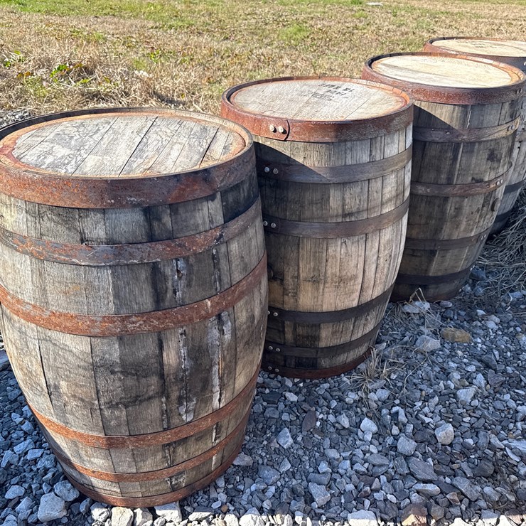 #28239 • Lot of (4) Whiskey Barrels INV# 28239