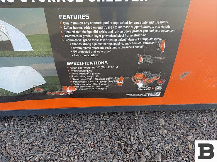 tmg-tmg-st3040e-30’x40’-pe-fabric-peak-ceiling-storage-shelter-image-6
