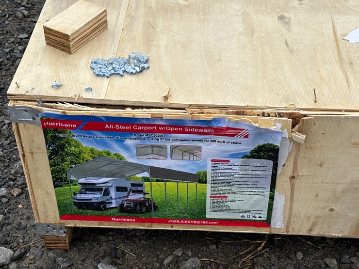 #28464-•-unused-hurricane-msc2020f-20'x20'-all-steel-carport-w/open-side-walls-image-6