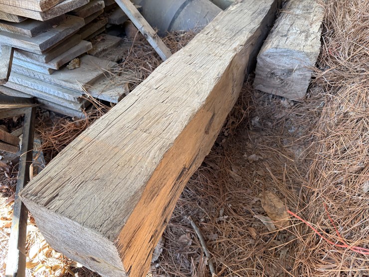 #55-•-#1010-•-(2)-32+-foot-hand-cut-heartpine-beams-image-7