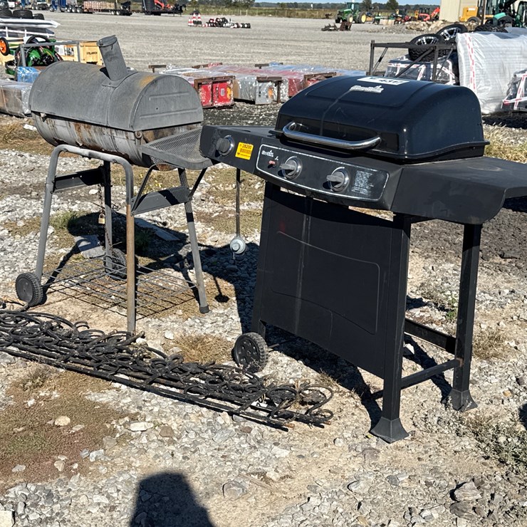 #28200 • Lot of (2) Grills & Wrought Iron Fencing Decor