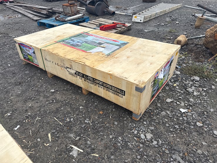 #28463-•-unused-hurricane-msc2020f-20'x20'-all-steel-carport-w/open-side-walls-image-1