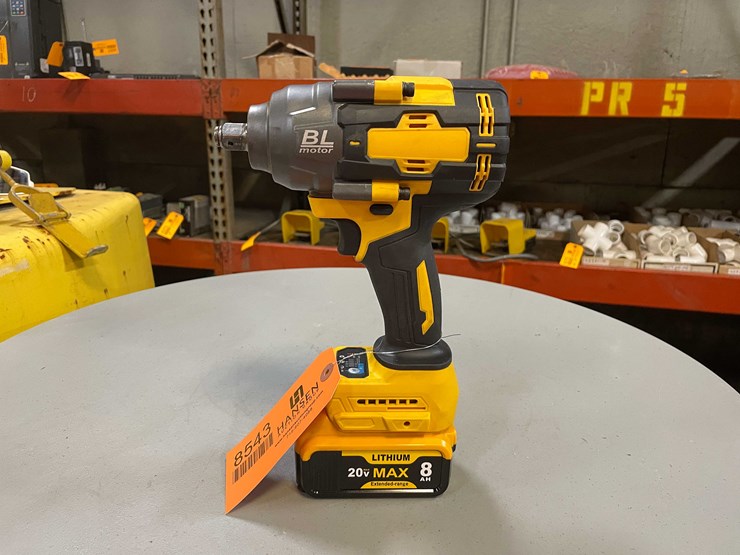 #8543-•-dewalt-compatible-20-volt-cordless-1/2"-impact-and-battery-(pr13)-image-1