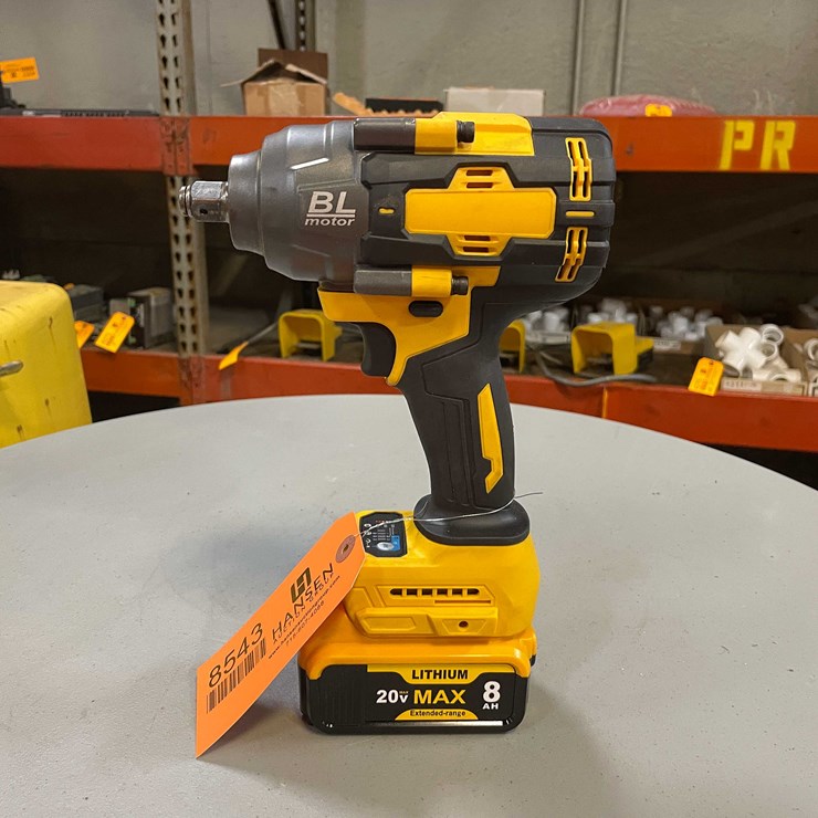 #8543 • DeWalt Compatible 20 Volt Cordless 1/2" Impact and Battery (PR13)