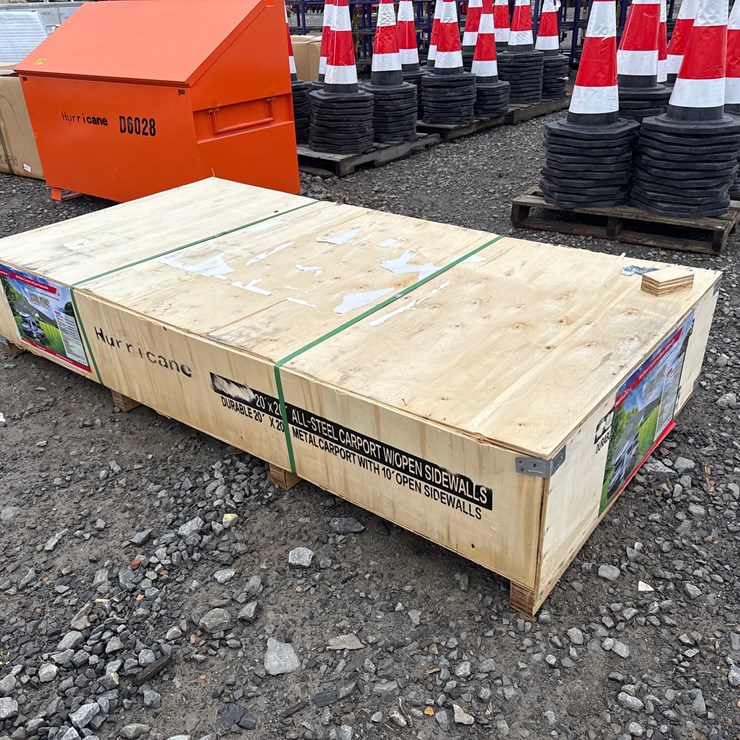 #28464 • Unused Hurricane MSC2020F 20'x20' All Steel Carport w/Open Side Walls