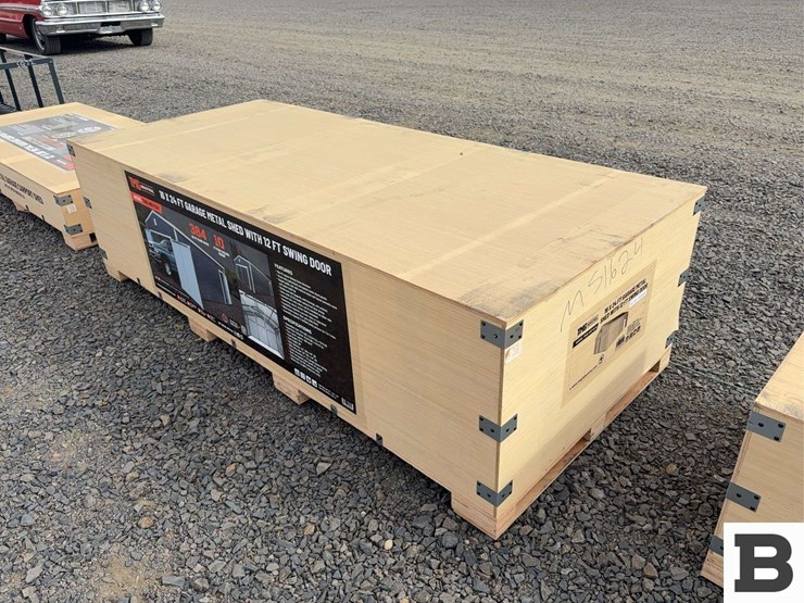 tmg-tmg-ms1624-16’-x-24’-garage-metal-shed-with-12’-swing-door-image-3