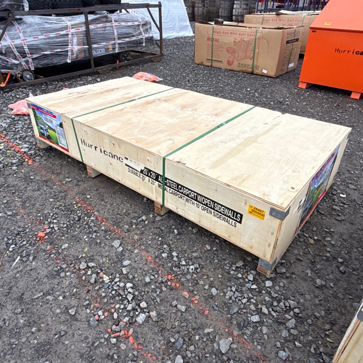 #28467 • Unused Hurricane MSC2020F 20'x20' All Steel Carport w/Open Side Walls