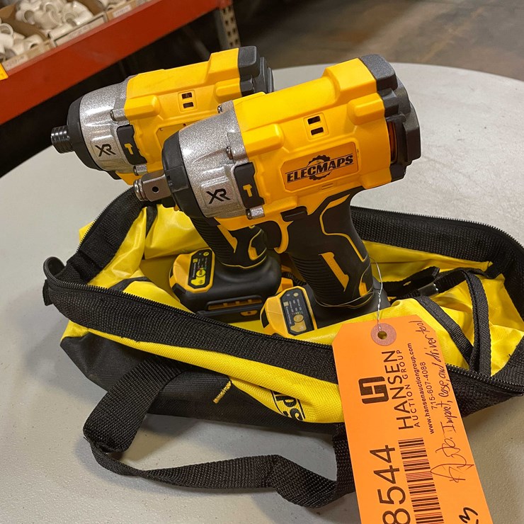 #8544 • DeWalt Compatible 20 Volt Cordless 1/2" Impact and 1/4" Impact Driver in Carrying Bag (PR13)