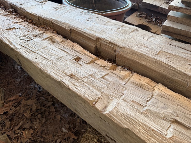 #55-•-#1010-•-(2)-32+-foot-hand-cut-heartpine-beams-image-6