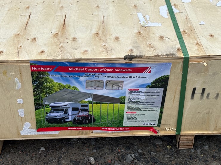 #28465-•-unused-hurricane-msc2020f-20'x20'-all-steel-carport-w/open-side-walls-image-5