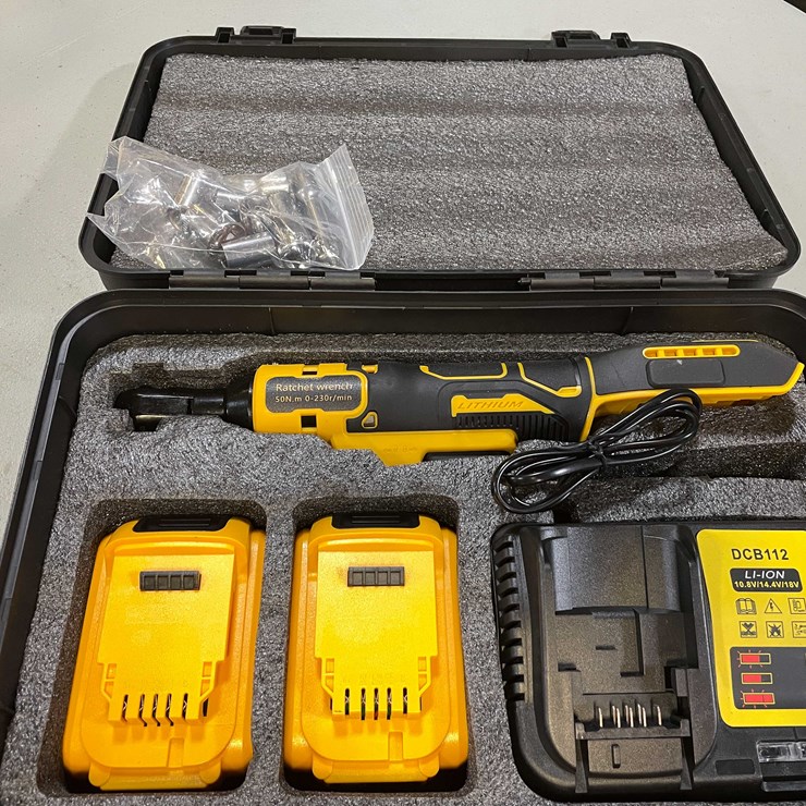 #8539 • DeWalt Compatible Cordless Ratchet Wrench, Batteries, Charger and Case (PR13)