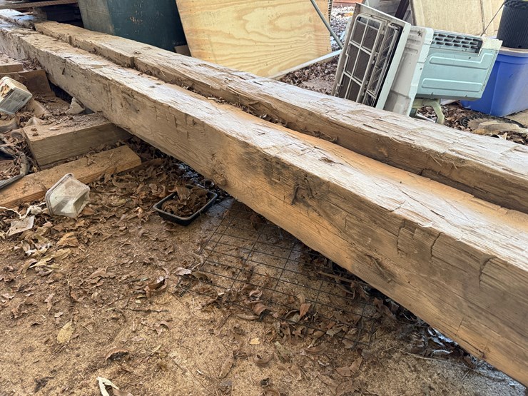 #55-•-#1010-•-(2)-32+-foot-hand-cut-heartpine-beams-image-4