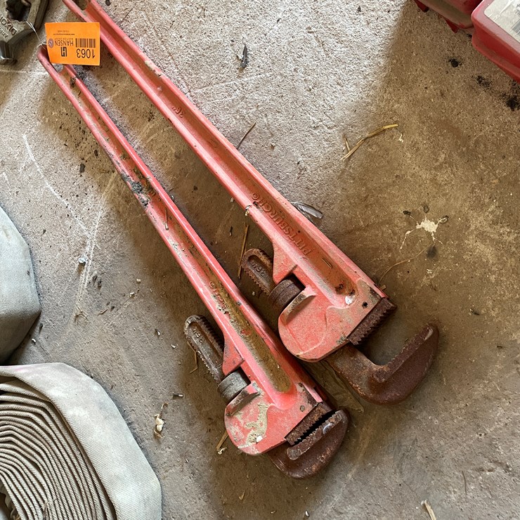 #1063 • (2) Pittsburgh Pipe Wrenches