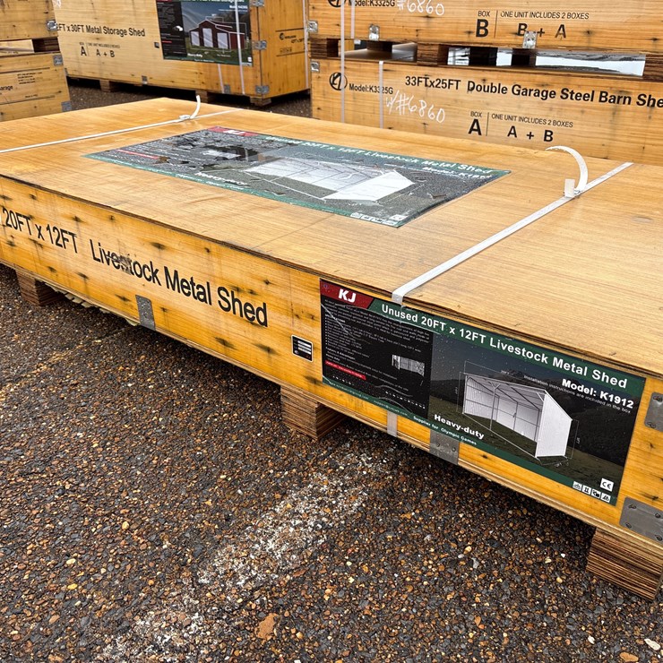 #6859 • 20ft X 12ft Livestock Metal Shed (New)