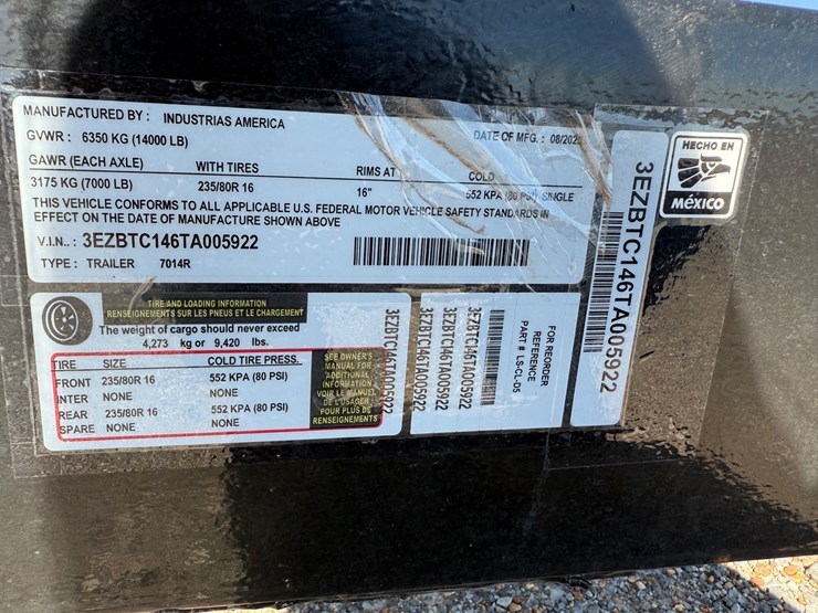 #27972-•-unused-2026-industrias-america-7014r-14'-t/a-dump-trailer-3ezbtc146ta005922-inv#-27972-image-23