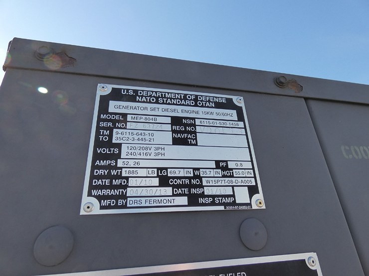 drs-fermont-15kw-gen-set,-sn:63724,-model:-mep804b,-yanmar-diesel,-50/60hz,-image-2