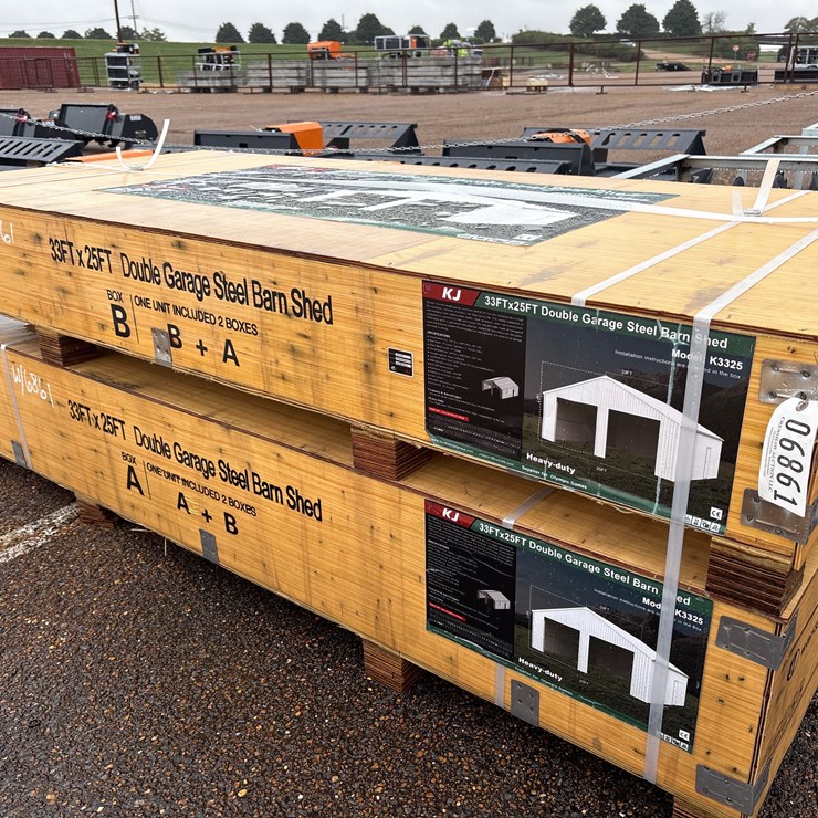 #6861 • 33ft X 25ft Double Garage Steel Barn Shed (New)