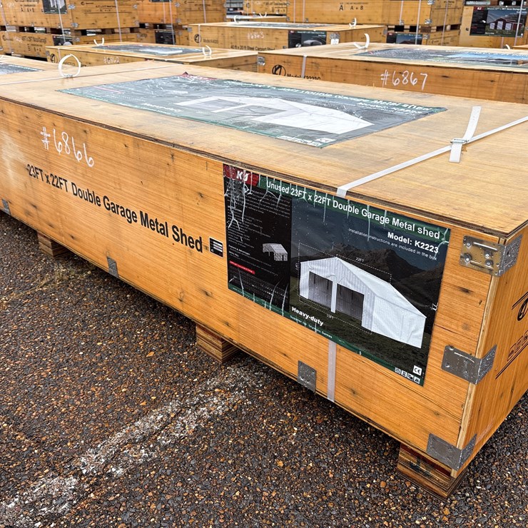#6866 • 23ft X 22ft Double Garage Metal Shed (New)