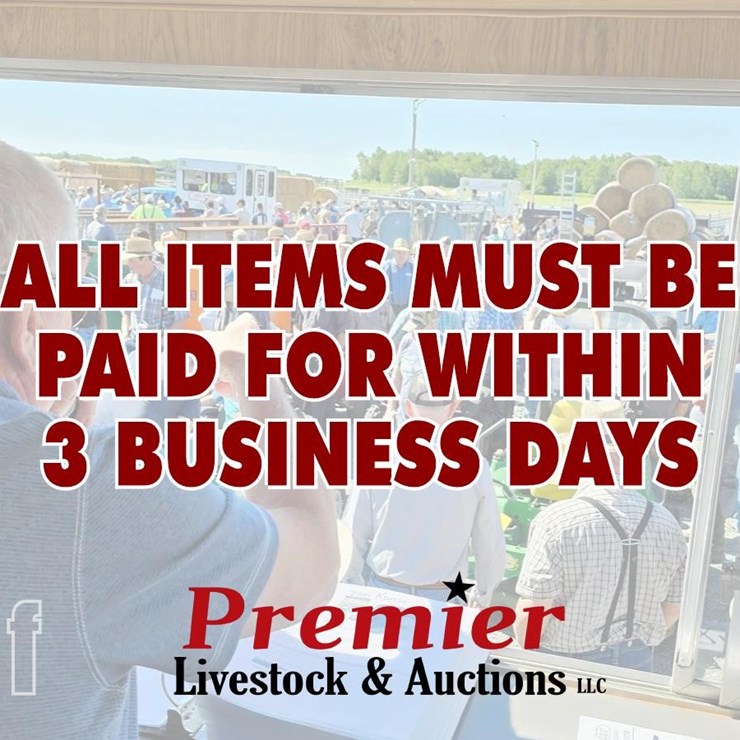 ALL ITEMS MUST BE PAID FOR WITHIN 3 BUSINESS DAYS