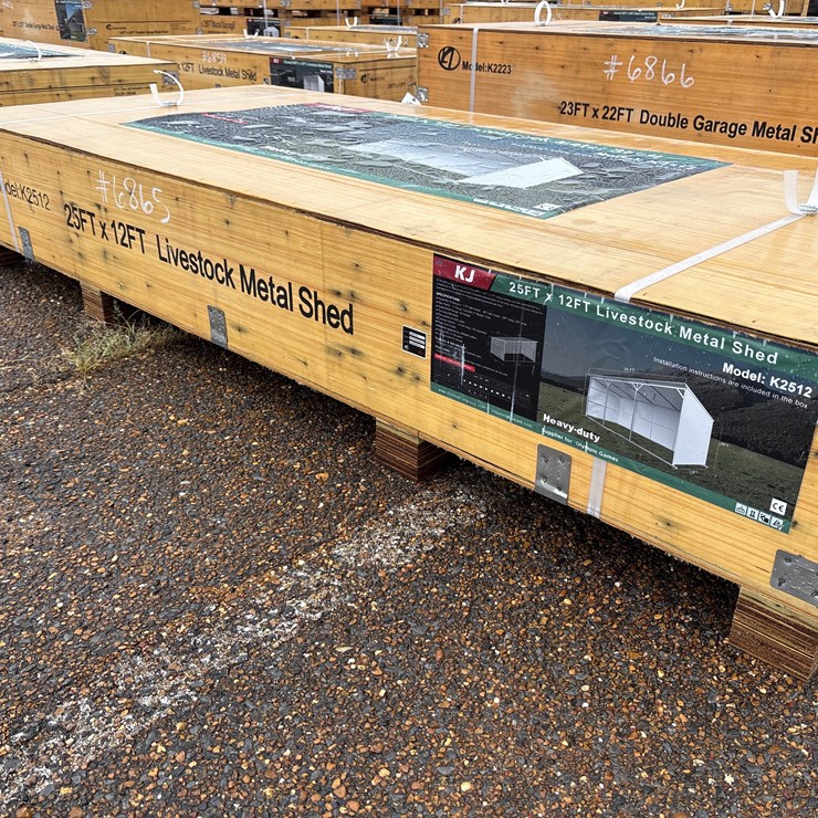 #6865 • 25ft X 12ft Livestock Metal Shed (New)