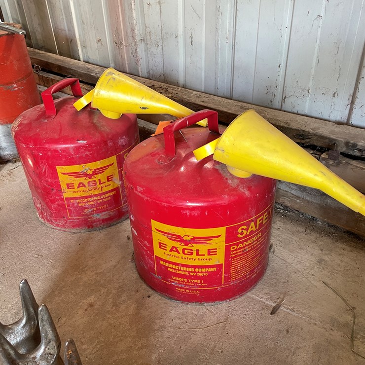 #1072 • (2) Eagle Steel Gas Cans