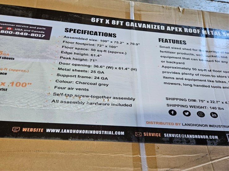 #2513-•-new-landhonor-lhr-ms0608-metal-shed-image-4