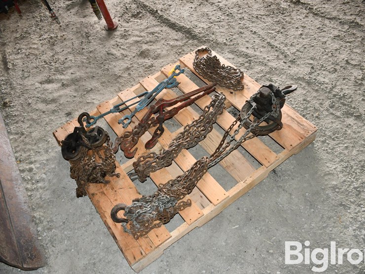 pallet-of-chains,-pulley,-binders-image-5
