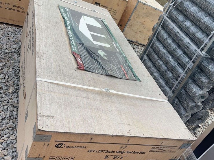 unused-kj-33’-x-25’-x-14’-double-garage-steel-barn-shed-image-2