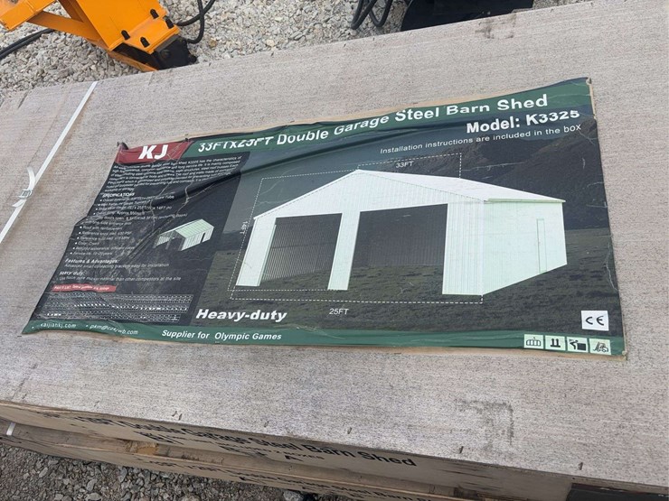 unused-kj-33’-x-25’-x-14’-double-garage-steel-barn-shed-image-5