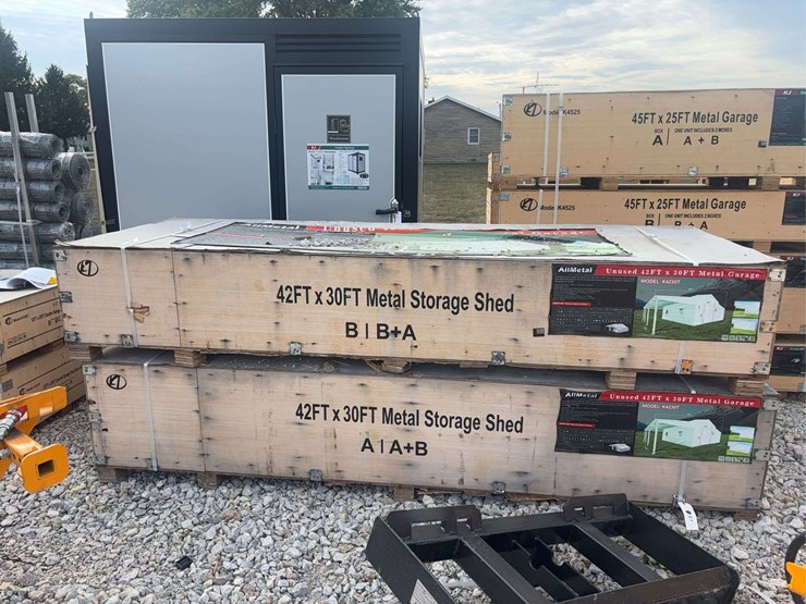 unused-allmetal-42’-x-30’-x-13’-metal-garage-kit-image-1