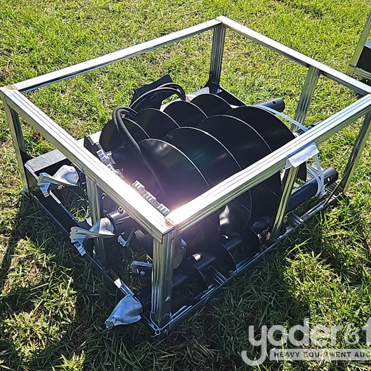 Unused JCT Hydraulic Auger Drive c/w Quick Attach Bits, 9", 12", 18", Special Alloy Bits to suit Skidsteer