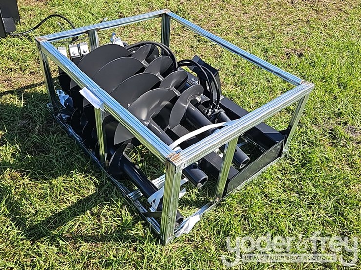 unused-jct-hydraulic-auger-drive-c/w-quick-attach-bits,-9",-12",-18",-special-alloy-bits-to-suit-skidsteer-image-2