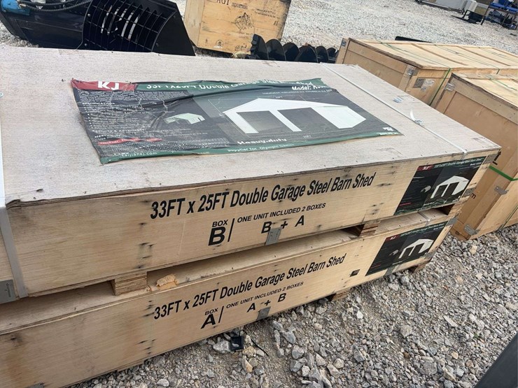 unused-kj-33’-x-25’-x-14’-double-garage-steel-barn-shed-image-3