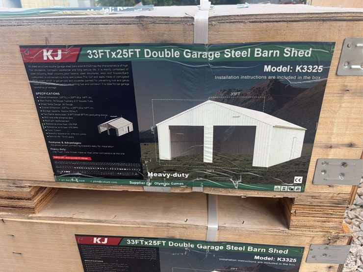 unused-kj-33’-x-25’-x-14’-double-garage-steel-barn-shed-image-6