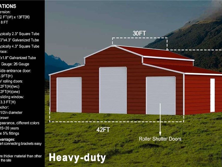 unused-42ft-x-30ft-metal-storage-shed-image-1