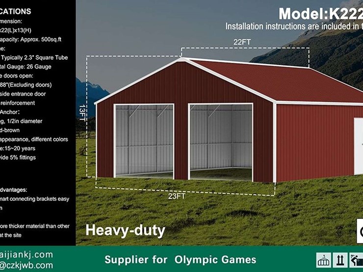 23ftx22ft-double-garage-metal-shed-image-1