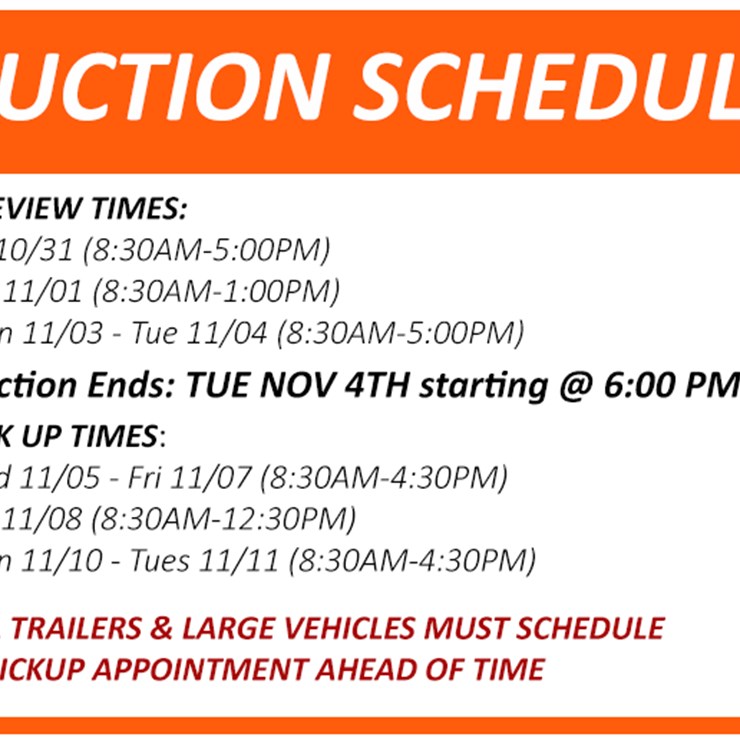 AUCTION SCHEDULE