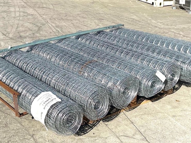 [7]-aboss 5'-x-33'-rolls-galvanized-steel-wire-field-fencing,-unused-image-1