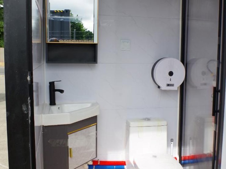 aboss 7.2'w-x-4.1'd-portable-restroom-w/-shower,-toilet,-sink-&-side-window,-unused-image-3