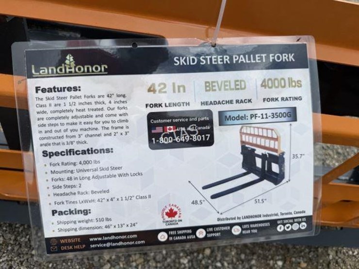 #116-•-land-honor-skid-steer-42"-pallet-forks-image-4