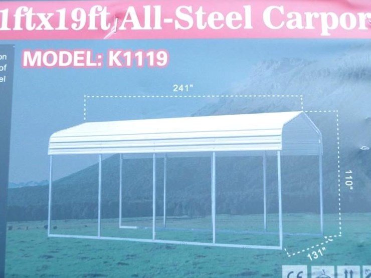 allmetal-11'-x-19'-all-steel-carport,-m/n-k1119,-unused-image-7