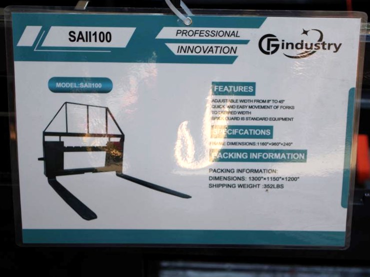 cfg-industrial-skid-steer-48"-adjustable-pallet-fork-frame-attachment,-m/n-saii100,-unused-image-2