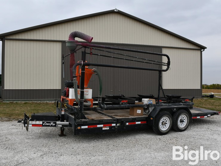 2011-corn-pro-3-box-seed-tender-on-t/a-tilt-deck-utility-trailer-image-1