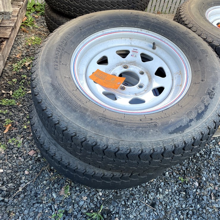 #5706 • (2) ST205/75D15 Tires on 5-Bolt Rims