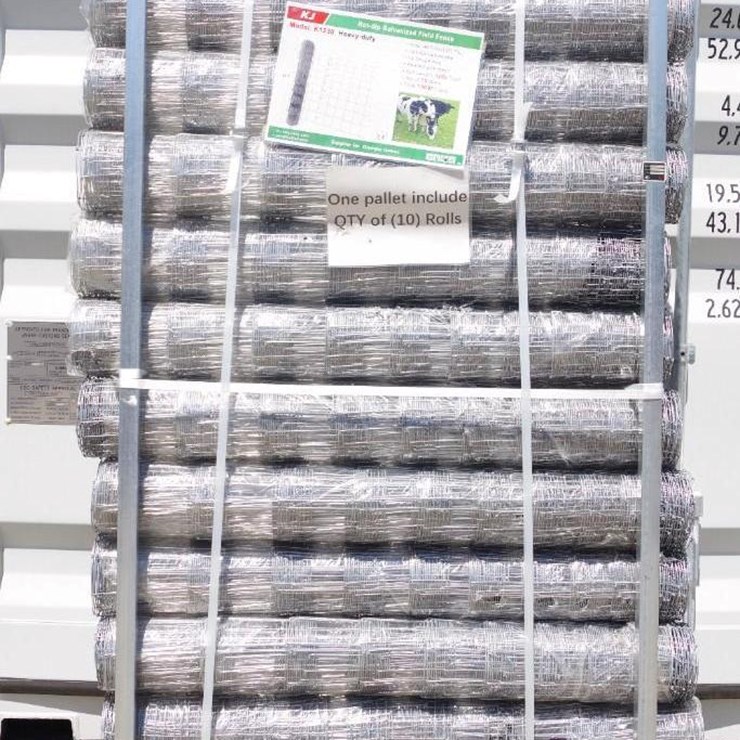 [10] KJ Heavy Duty 4'H x 100'L Rolls Hot-Dip Galvanized Field Fence, M/N K1230, Unused